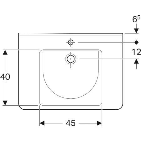 128661000 Раковина Geberit Renova Comfort Square, безбарьерная Geberit  - Вид №19