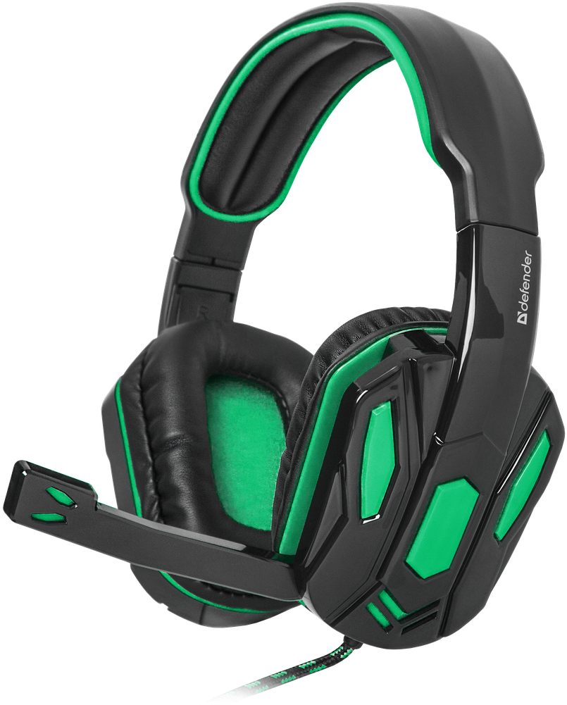 64122 игровая гарнитура warhead g-275 зеленый + черный, кабель 1,8 м Defender Santreyd 
