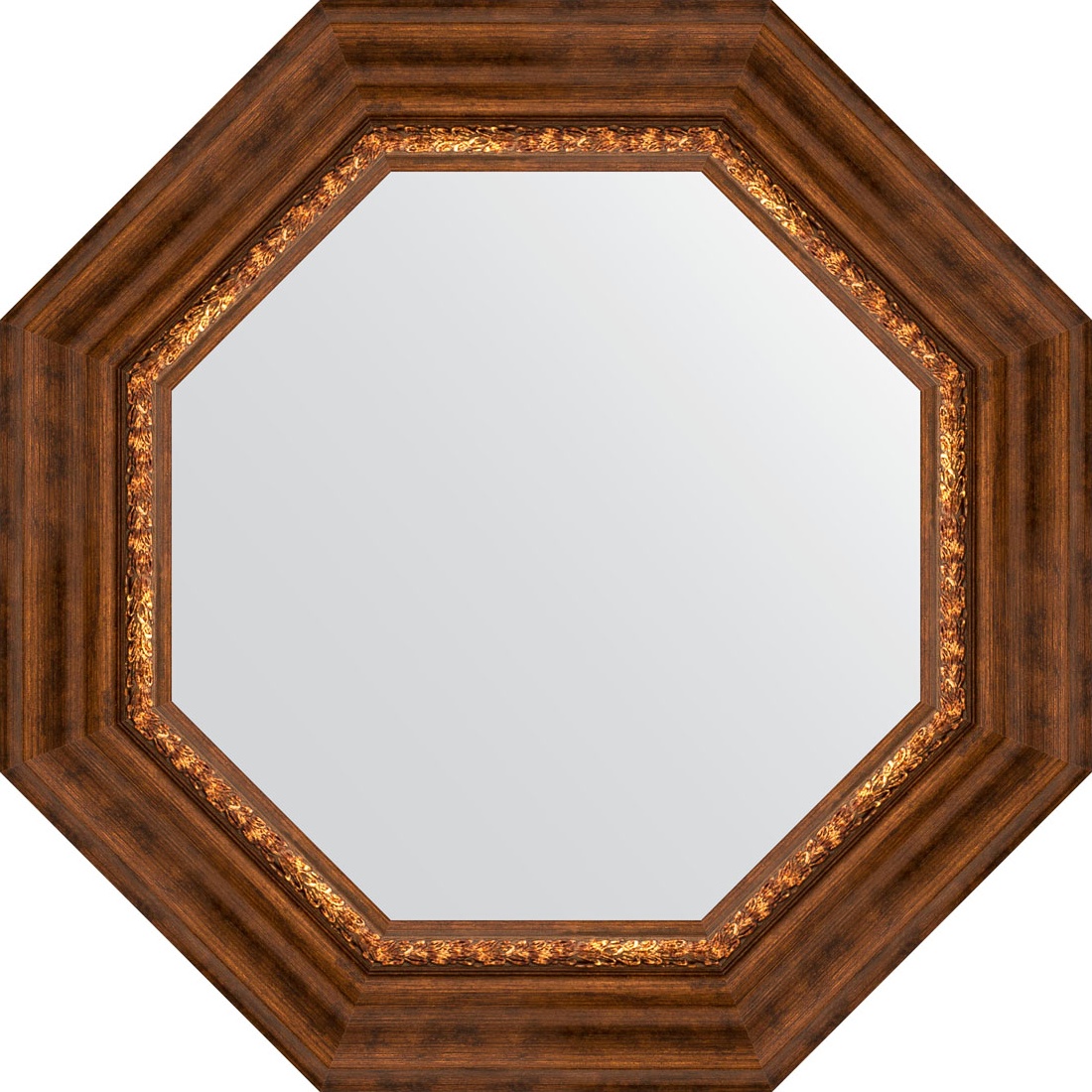 BY 3790 Зеркало в багетной раме - римская бронза 88 mm EVOFORM Octagon
