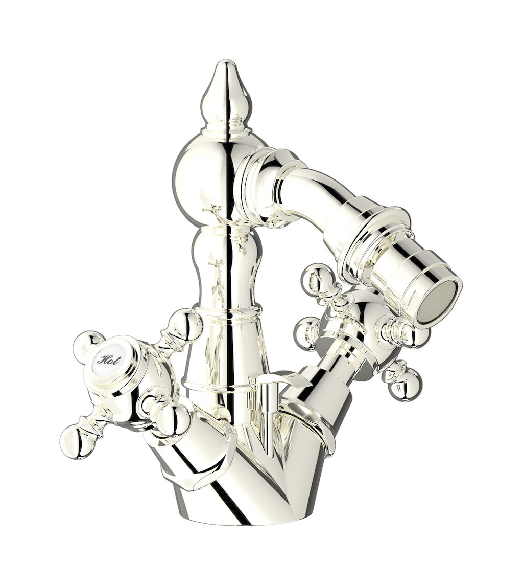 Смеситель для биде с 2 ручками в комплекте с донным клапаном. WE ARE IB hr225pl Platinum Hermes