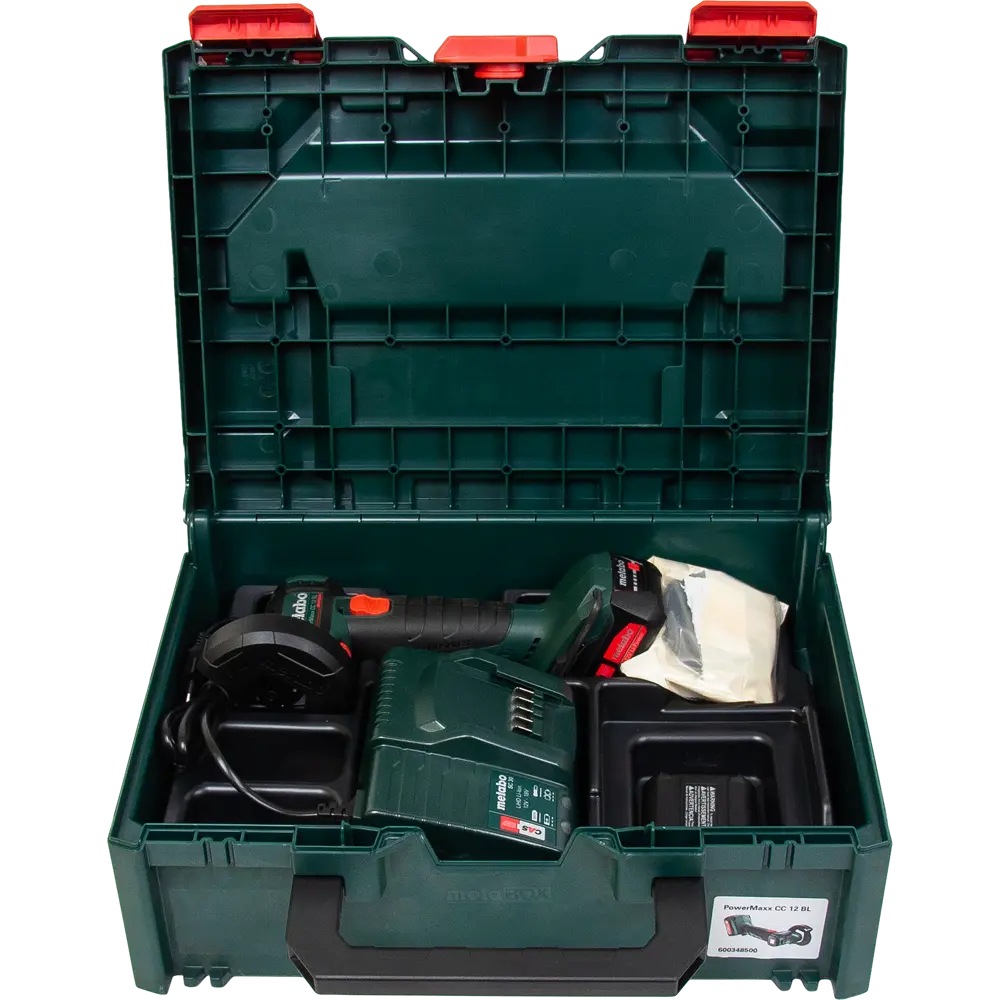 УШМ аккумуляторная бесщеточная Metabo PowerMaxx CC 12 BL 600348500, 12 В Li-Ion 2x2 Ач, 76 мм 83072004 STLM-2005281  - Вид №4