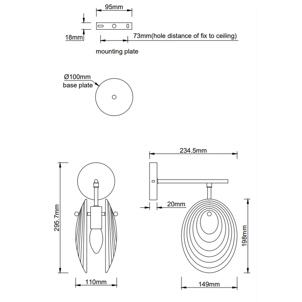 Бра Escada Castanet 2123/1A с плафоном-ракушкой в бронзе 89377578 STLM-1379196 - Вид №9