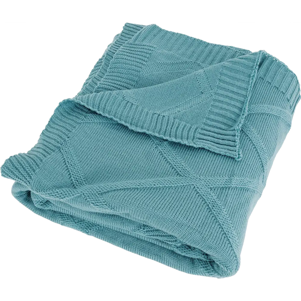 Плед вязаный 150x200 см акрил цвет голубой Santreyd отсутствует STLM-2191522