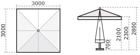 Scolaro Parasol Алюминиевый зонт с порошковым покрытием Napoli C3040 na/c3030 nas - Вид №6
