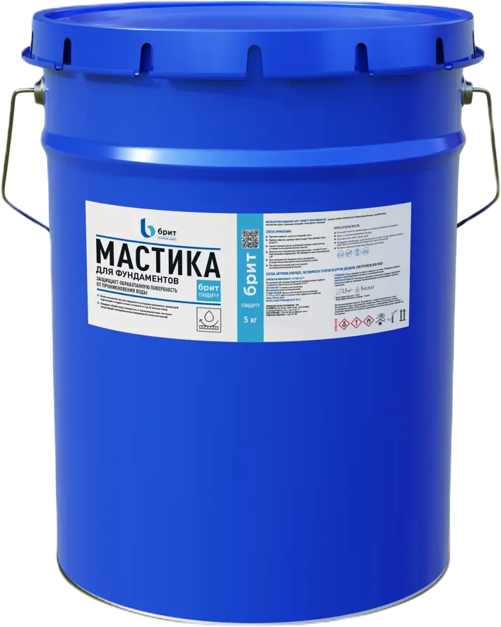БРИТ Стандарт Р: гидроизоляционная мастика для фундамента 5 кг 84300204