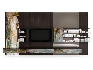 Эбеновая оборудованная стена с подставкой для телевизора