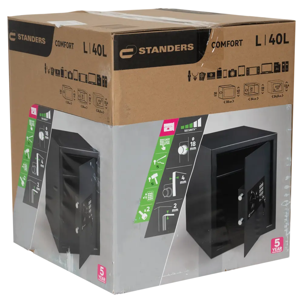 Сейф встраиваемый большой Standers электронный замок 40 л STLM-2175344 - Вид №6