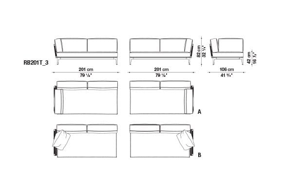 Ткань сад диван с полуостровом B&B Italia Outdoor смородина ARCH-00037375 - Вид №17