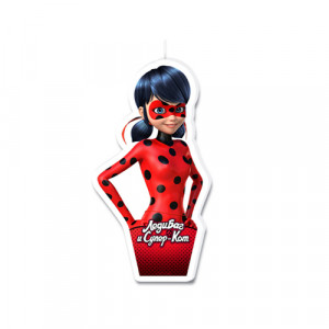 163129 P Свеча фигурная для торта Леди Баг 22 г 1 шт. Патибум