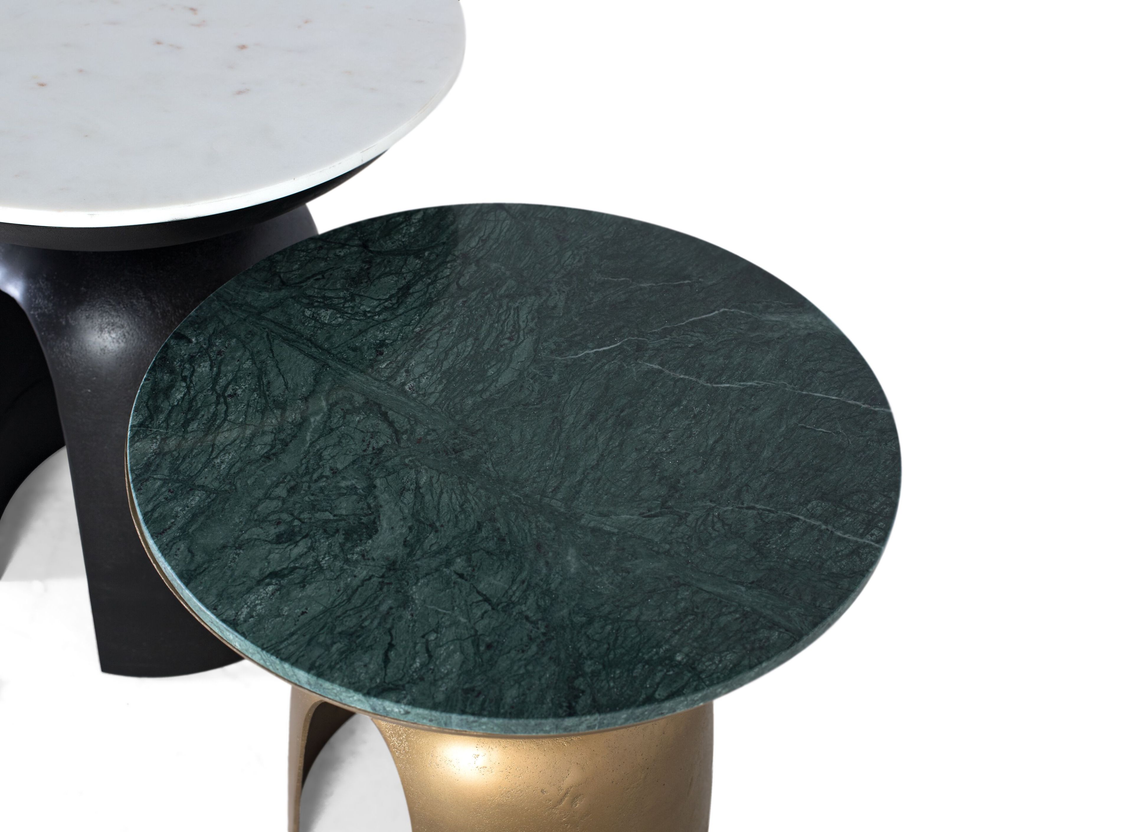 Круглый мраморный журнальный столик с алюминиевым основанием Giner y Colomer 1604 ARCH-00062056 - Вид №1