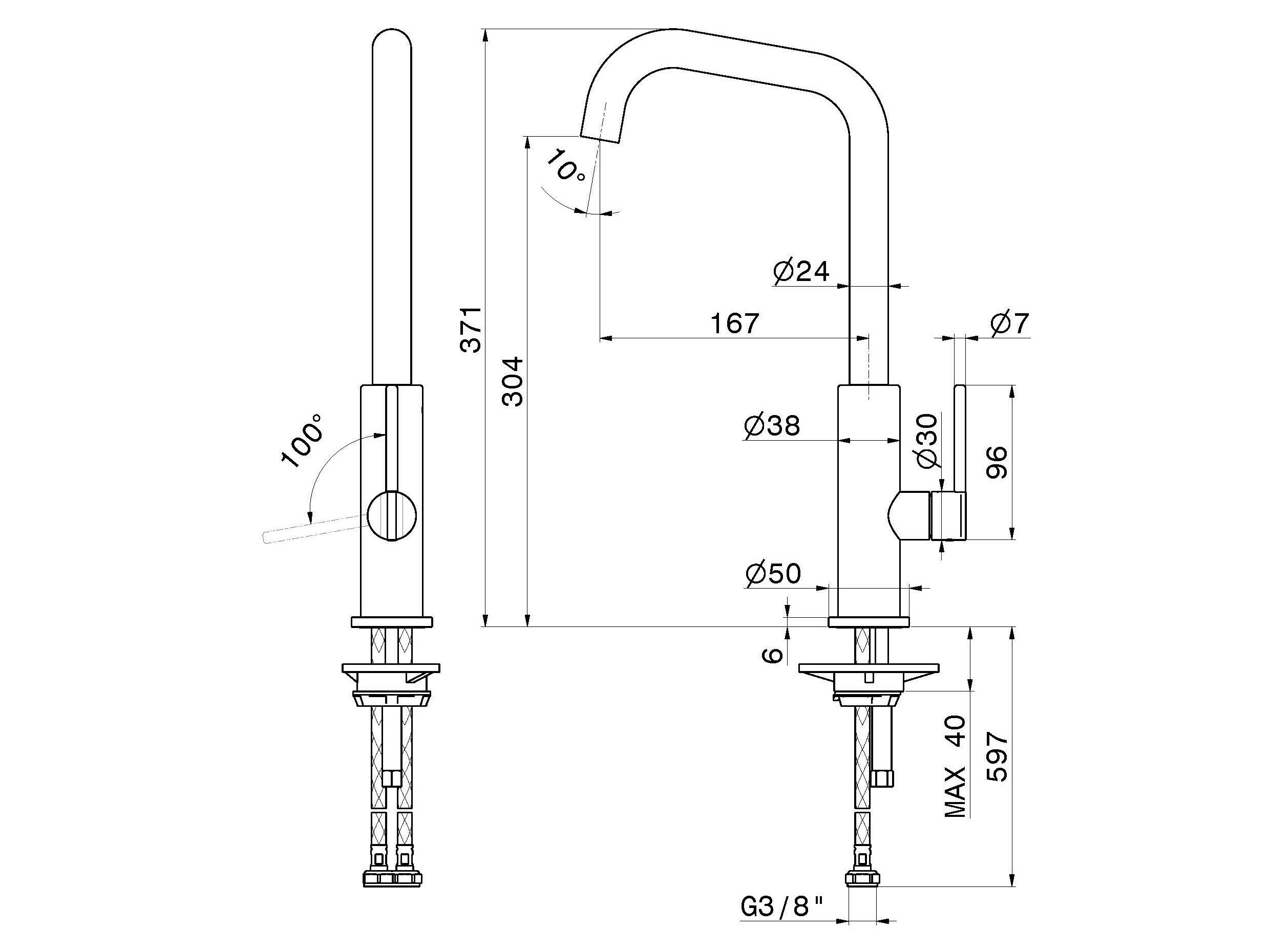 Однорычажный смеситель для кухни с поворотным изливом Newform KONBU ARCH-00148582 - Вид №1