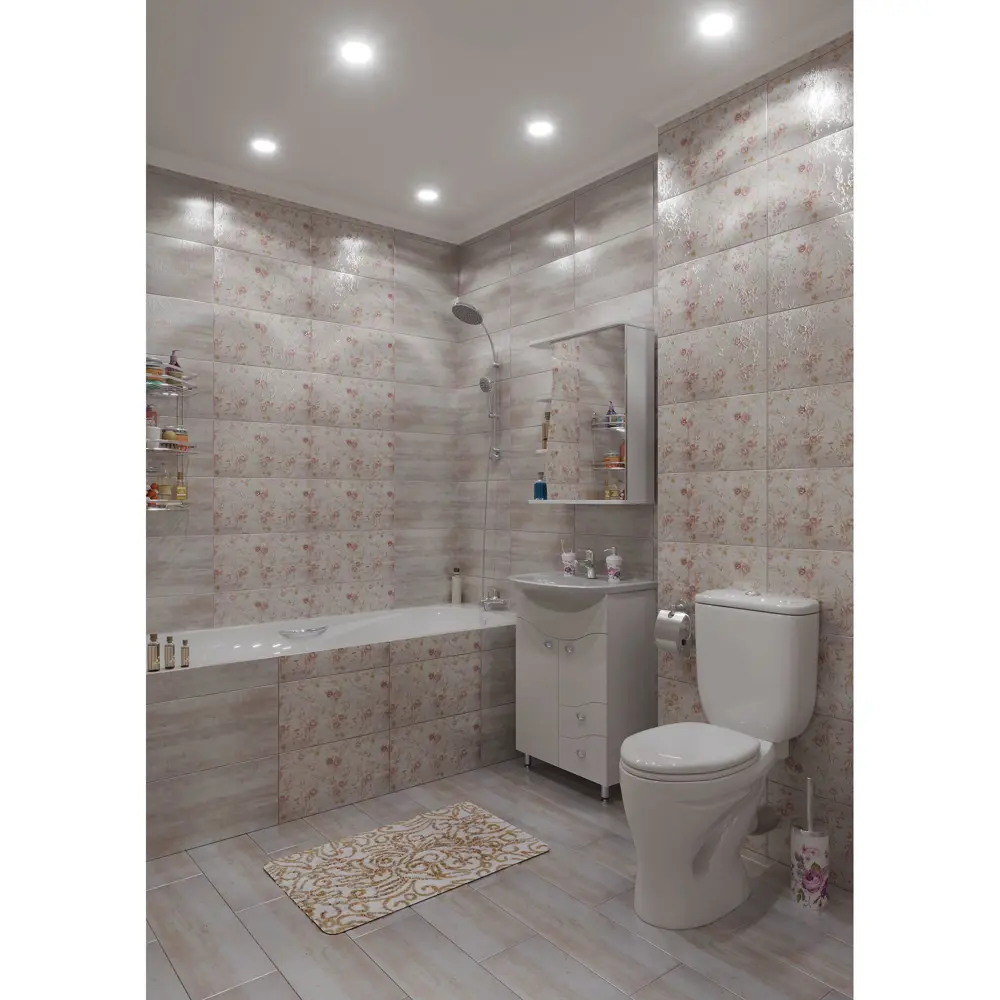 Плитка настенная «Прованс» 25х45 см 1.46 м2 цвет бежевый/розовый LB CERAMICS STLM-2158318 - Вид №3