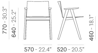 Pedrali Стул ясень с подлокотниками Osaka 2815 - Вид №8