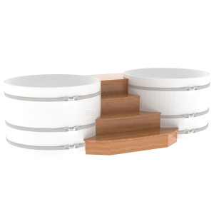 2086 Подиум на 2 купели D 1,5 дуб натуральный Alyarus