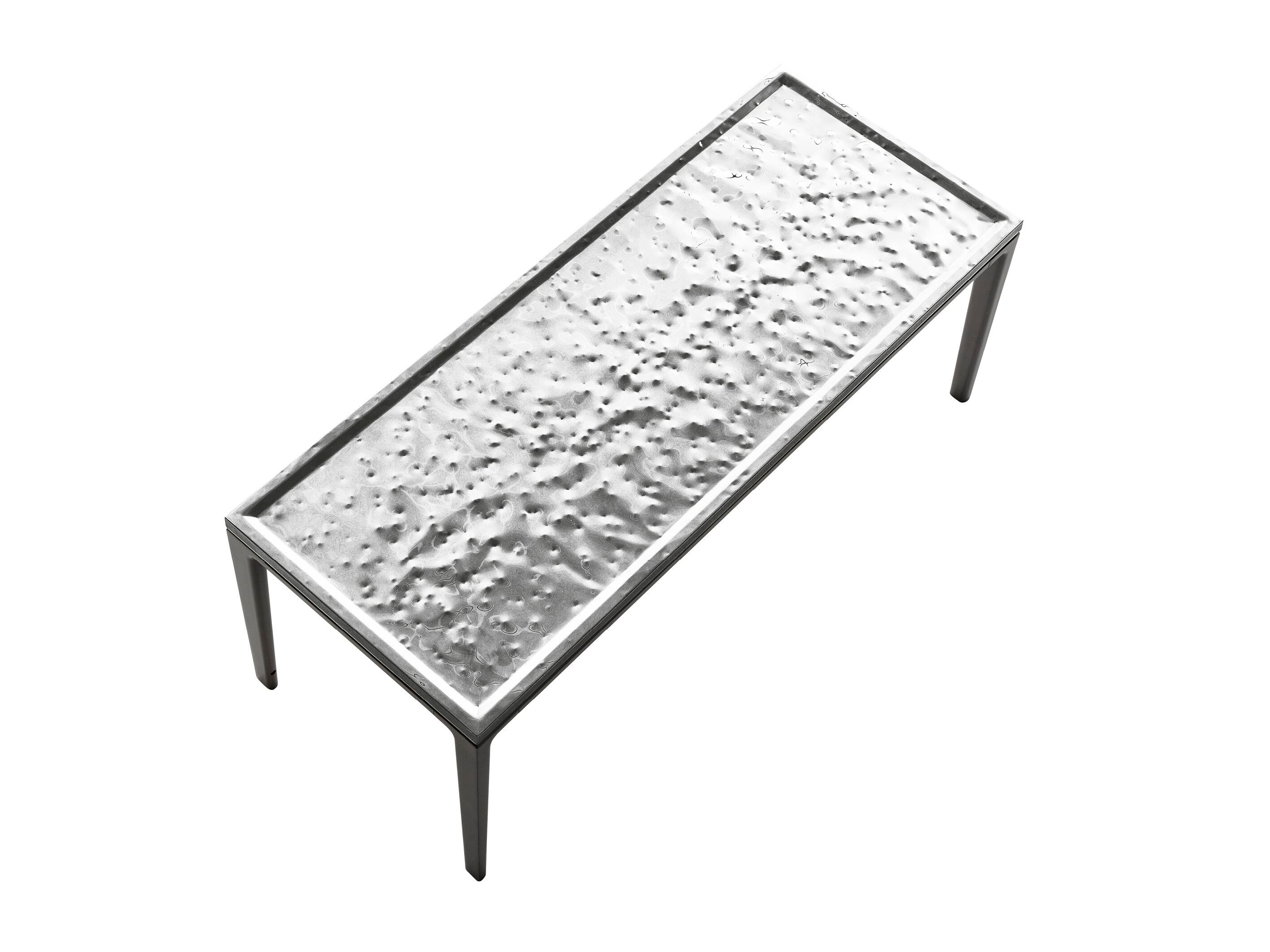 Прямоугольный консольный стол с кованым зеркальным стальным верхом Maxalto Soleide ARCH-00107166 - Вид №1