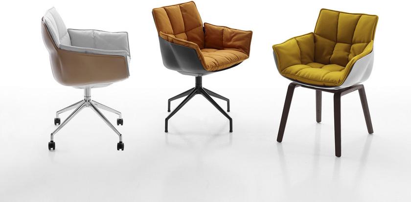 B&B Italia Стул на козелке из ткани с подлокотниками Husk sun-id-1455216 - Вид №1