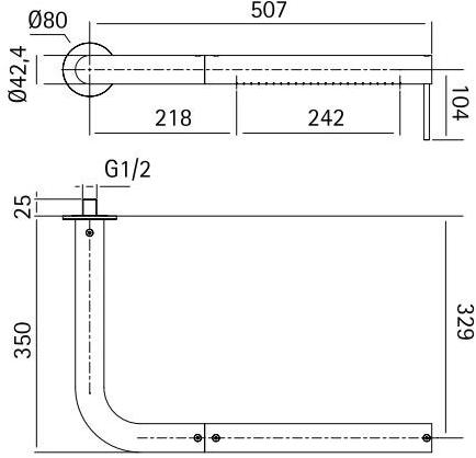 Quadrodesign Лейка дождевого душа с держателем Levo sun-id-1409834 - Вид №1