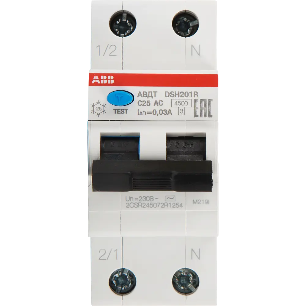 Дифференциальный автомат ABB DSH201R 1P N C25 А 30 мА 4.5 кА АС 2CSR145001R1254 STLM-2164980 - Вид №1