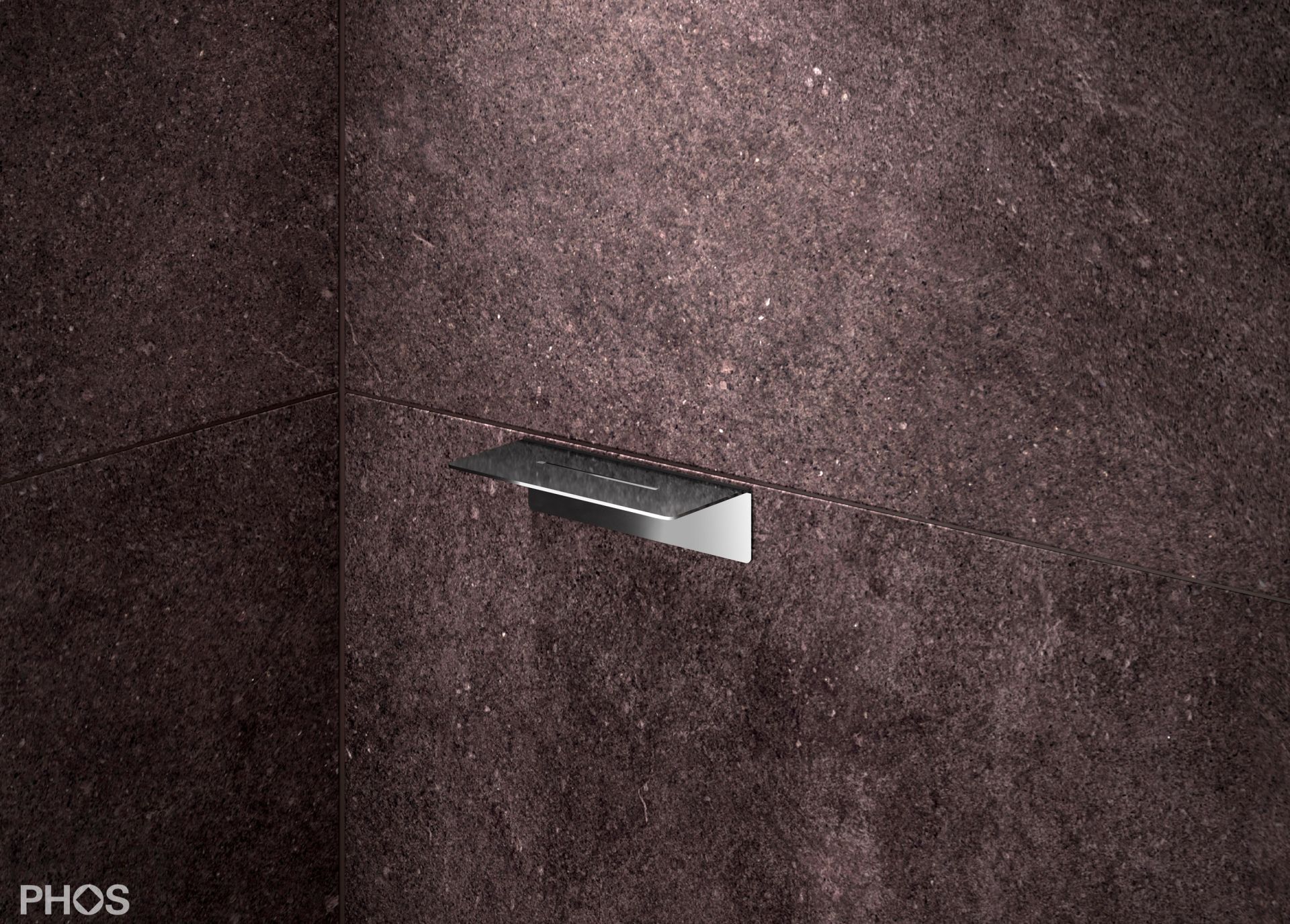 DA170K-PL Клееная душевая полка, длина 17 x глубина 8 см, полированная PHOS  - Вид №3