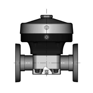 SANIT 72101501090 2/2-ходовой мембранный клапан ВМ / СР, PVC-C, тип 485, д 90 - 110 г, фиксированный фланец, НО / Д.А.