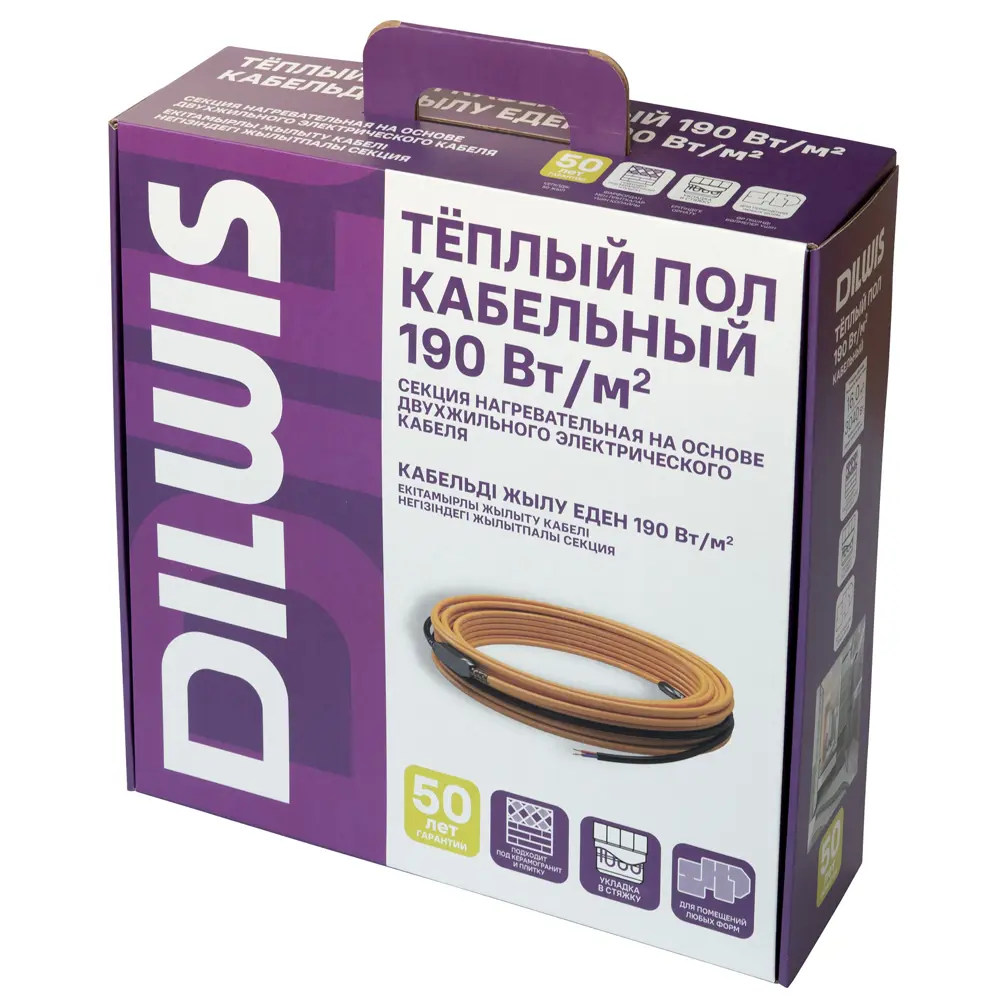 Нагревательный кабель для теплого пола DILWIS 1 м2 190 Вт STLM-2104349 - Вид №13