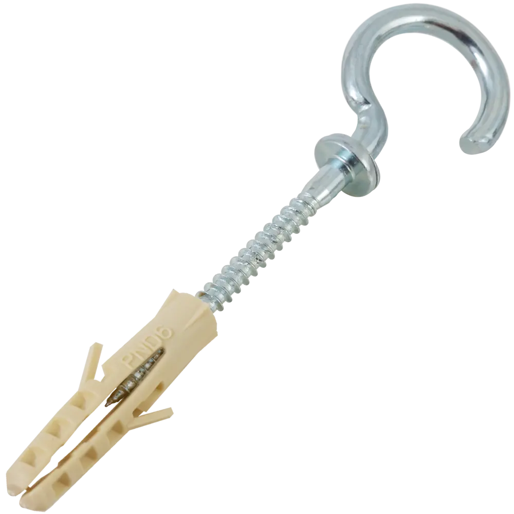 Крюк-полукольцо с манжетой 3.5x70 мм, сталь оцинкованная, 2 шт ЕВРОПАРТНЕР STLM-2098187