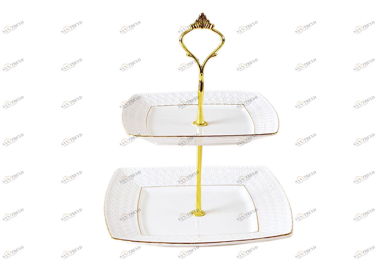 Ваза двух ярусная (16,5 см, 21,5 см) Zara КОРАЛЛ ZARA 029611 Белый 