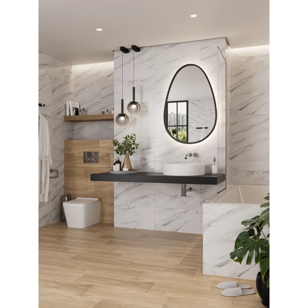 Плитка настенная Amore 30x60 см 1.44 м² матовая цвет белый Santreyd STLM-2084158 - Вид №3