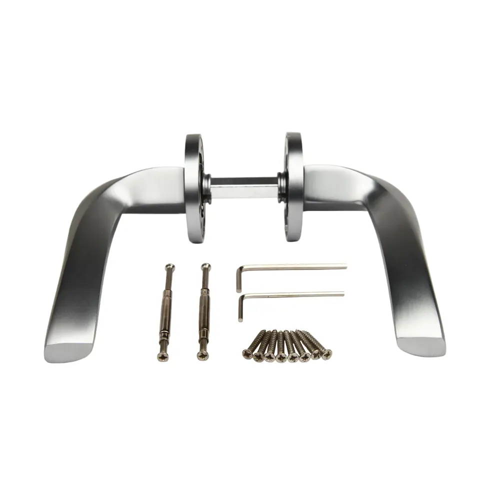 Дверная ручка на розетке KREAFORTA Ая без запирания цвет хром STLM-2073425 - Вид №2