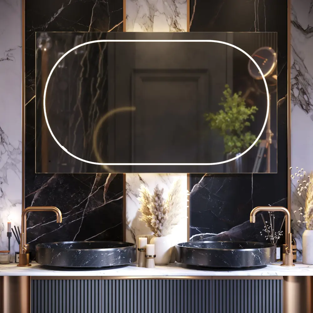 Зеркало для ванной Omega Glass Duo 70x120 см с подсветкой и изменением цвета 89377851 STLM-2135097