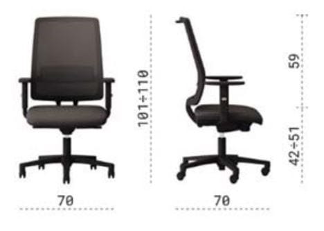 5 спиц ткань регулируемая высота операционный стул офис Las Mobili Star ARCH-00111062 - Вид №2