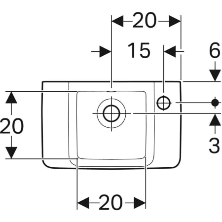 272140000 Раковина Geberit Renova Compact с укороченным вылетом Geberit  - Вид №2
