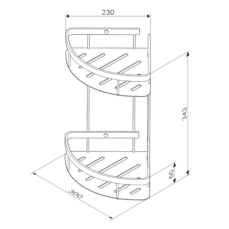A7454200 Полка для душа угловая двухъярусная хром AM.PM Sense L  - Вид №7