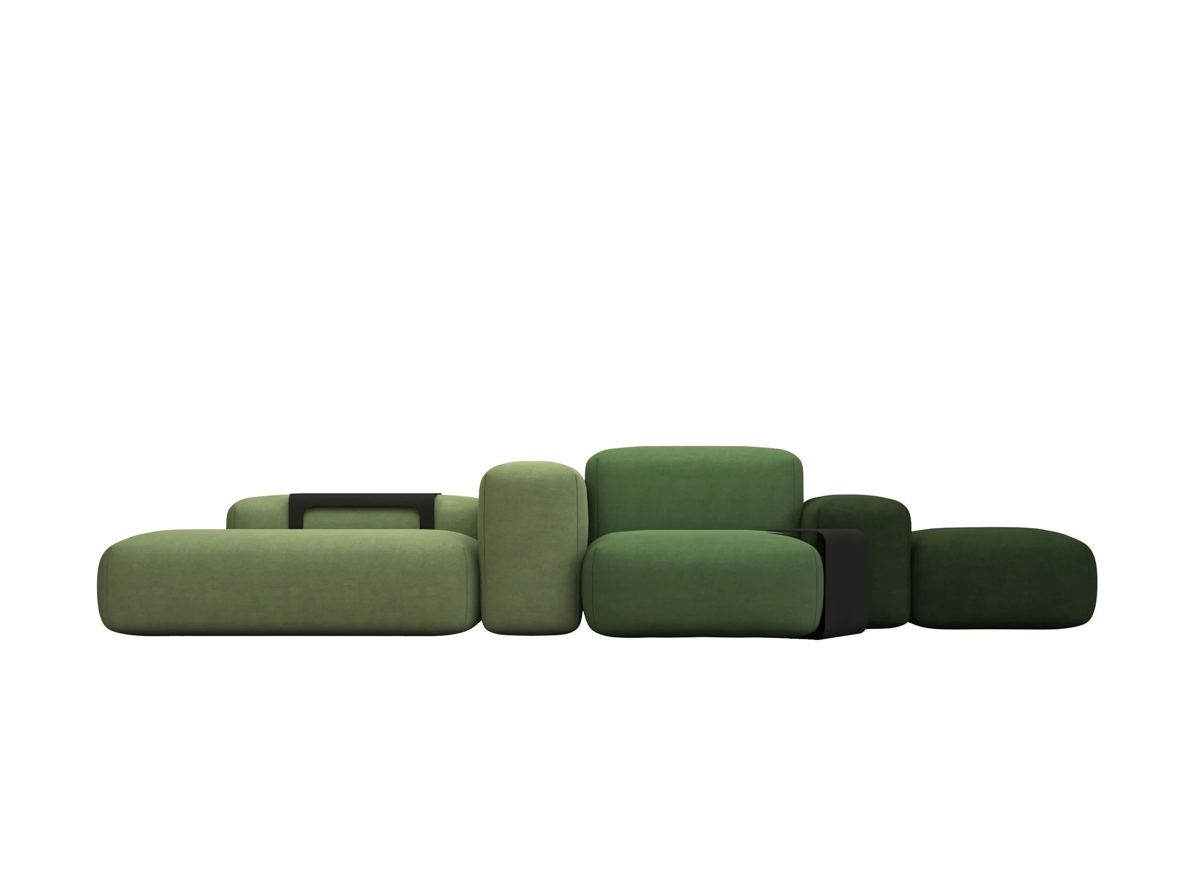 Тканевый диван с полуостровом HANNABI MODEL NO.17 GREEN ARCH-00097013 - Вид №9