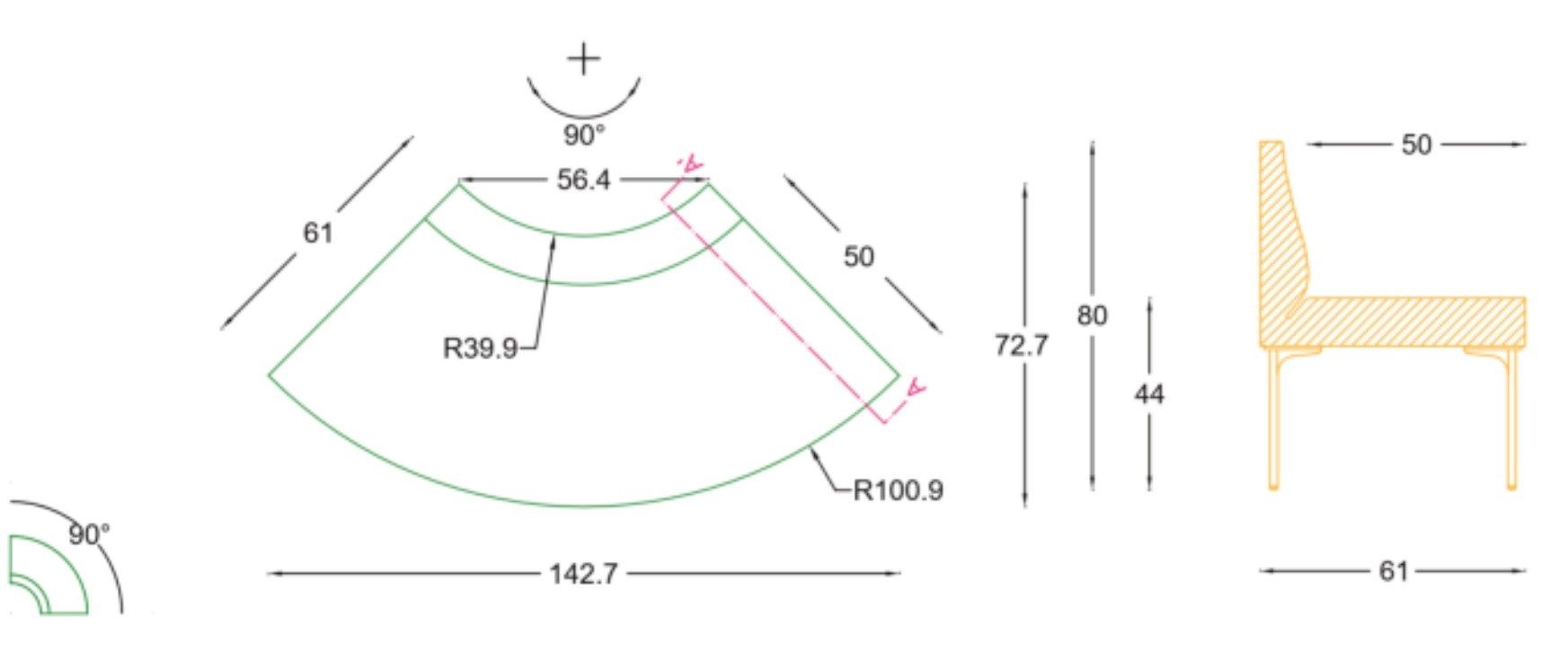 Модульная скамья из ткани со спинкой SITIA Laguna ARCH-00146120 - Вид №23