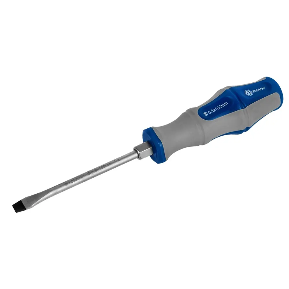Отвертка ударная Кобальт SL6.5x100 мм с магнитным наконечником 89406925 STLM-1575907