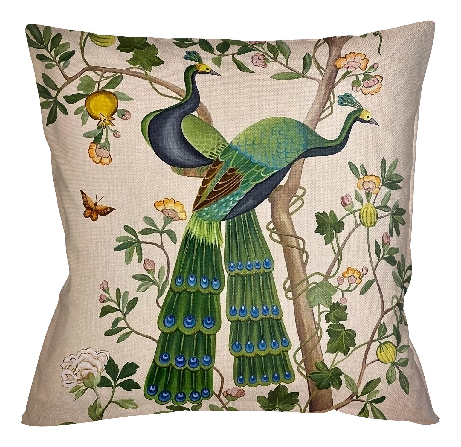 21060712 Интерьерная подушка «Индокитайский зеленый павлин» (версия 1) Object Desire 