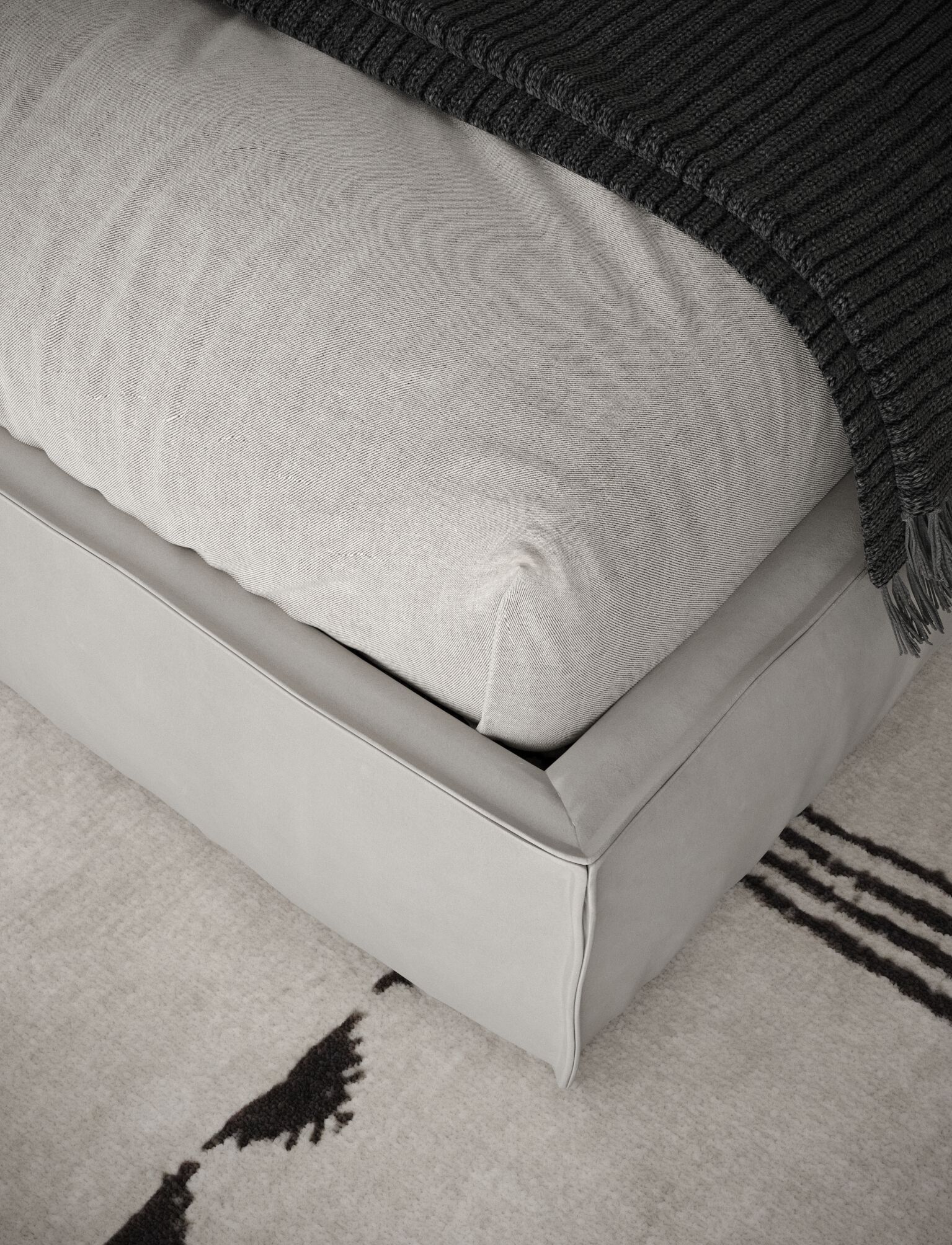 Двуспальная кровать для хранения ткани с мягким изголовьем Giessegi SAND ARCH-00104864 - Вид №1