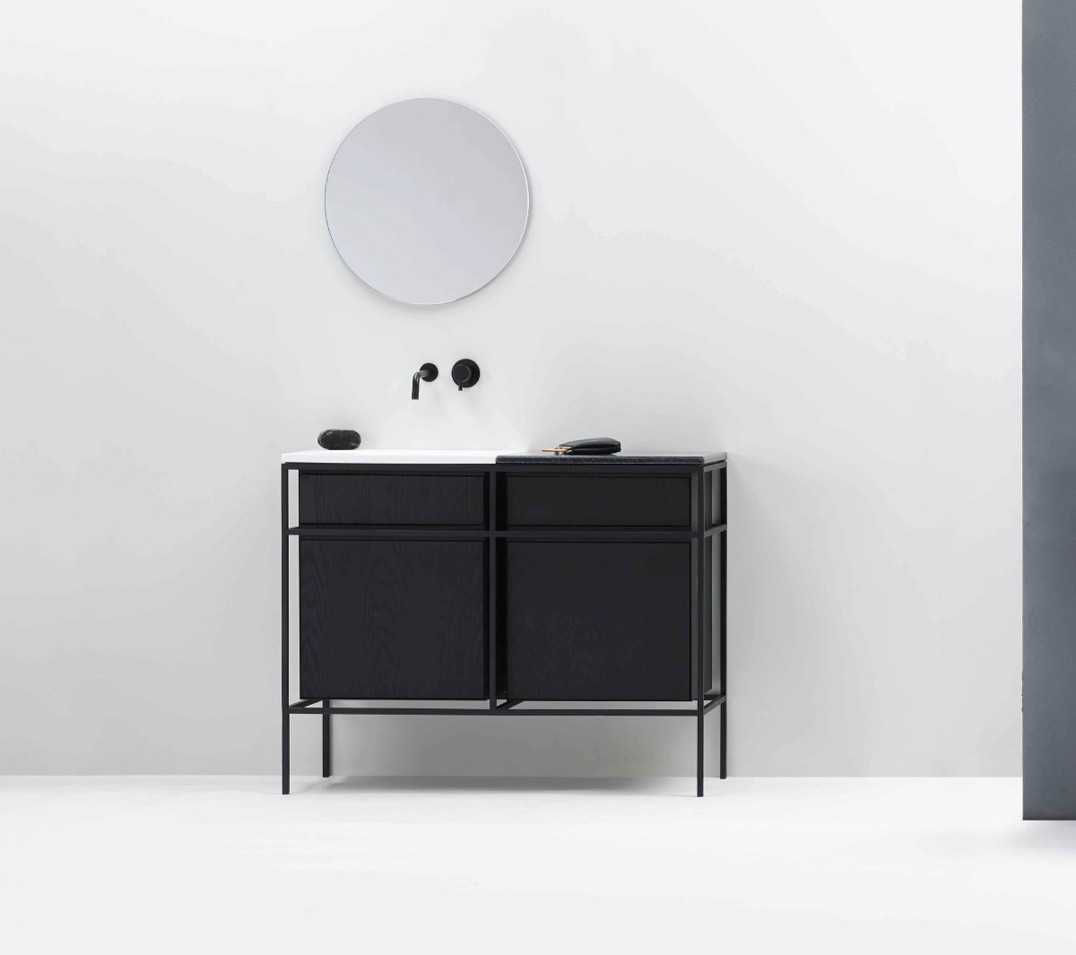 comp-composizione gs3b Подвесная раковина настенная прямоугольная Ex.T Frame черная - Вид №1