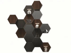 ZANETTE Открытый модульный подвесной книжный шкаф из дерева