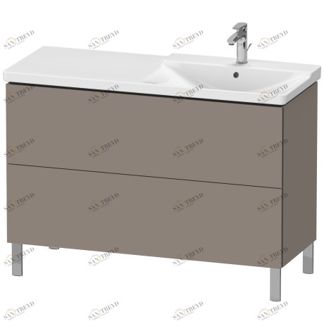 LC660304343 Тумбочка напольная L-Cube #LC6603 1220 x 481 мм Базальт матовый, декор Duravit