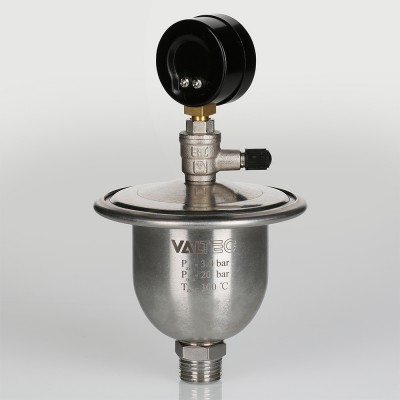 VT.CAR20.I.04001 Гаситель гидроударов мембранный с манометром Valtec 0,155 л  - Вид №6