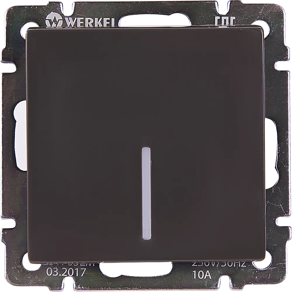 Выключатель встраиваемый Werkel 1 клавиша с подсветкой, цвет серо-коричневый STLM-2165867