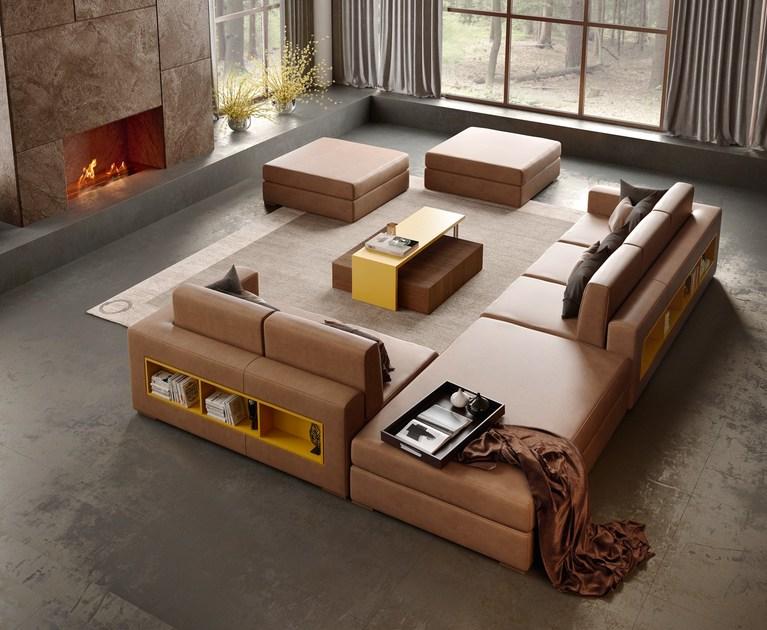 Caroti Модульный мягкий диван с журнальной полкой Concept Art.150 - theca - Вид №4