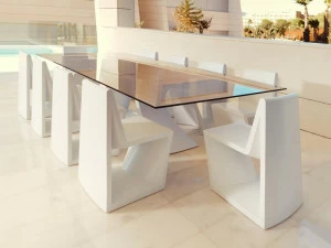 VONDOM Прямоугольный стеклянный стол Rest