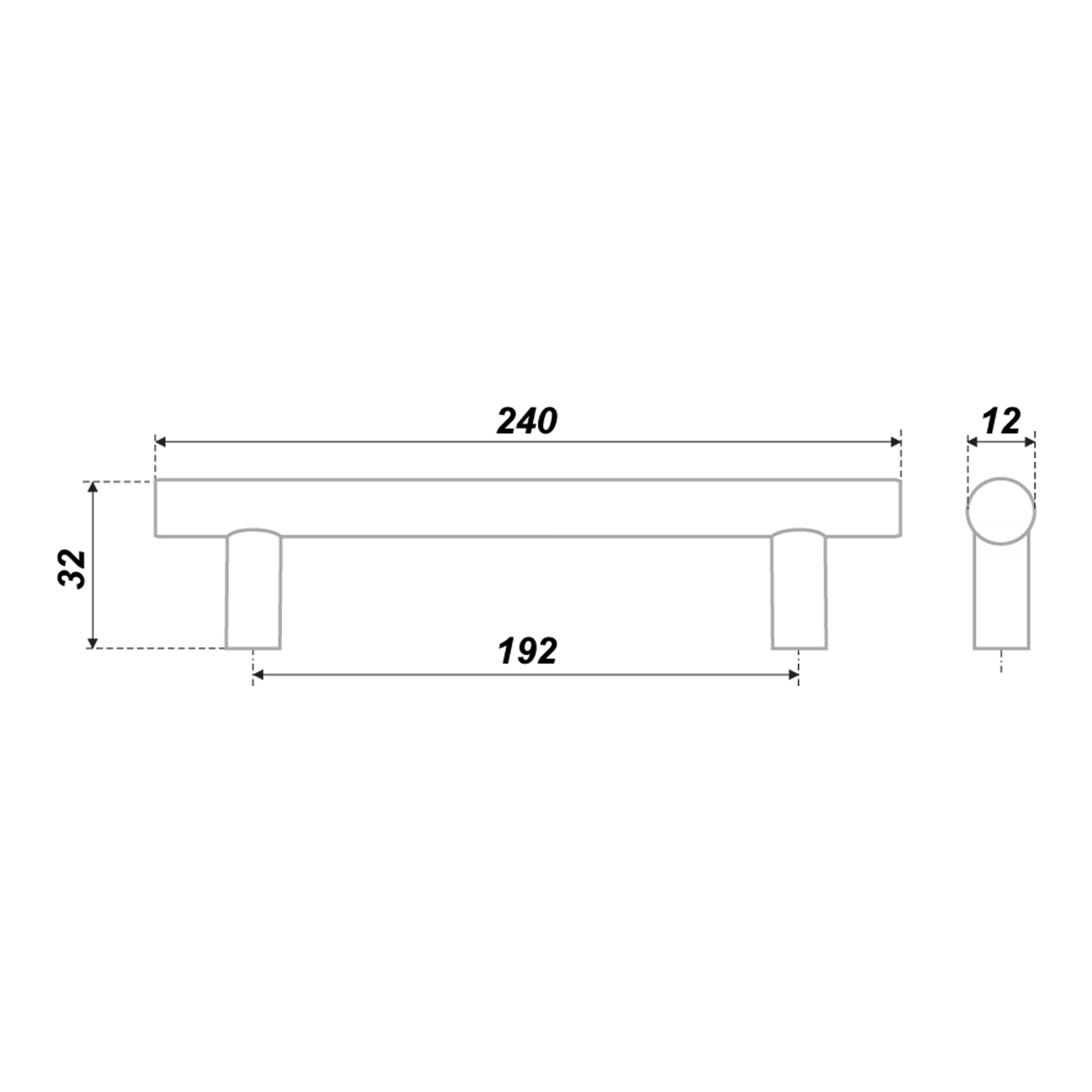 83427177 Ручка-рейлинг 192мм графит STLM-0041259 Santreyd  - Вид №4