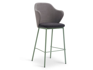 Высокий стул с тканевой подкладкой со спинкой