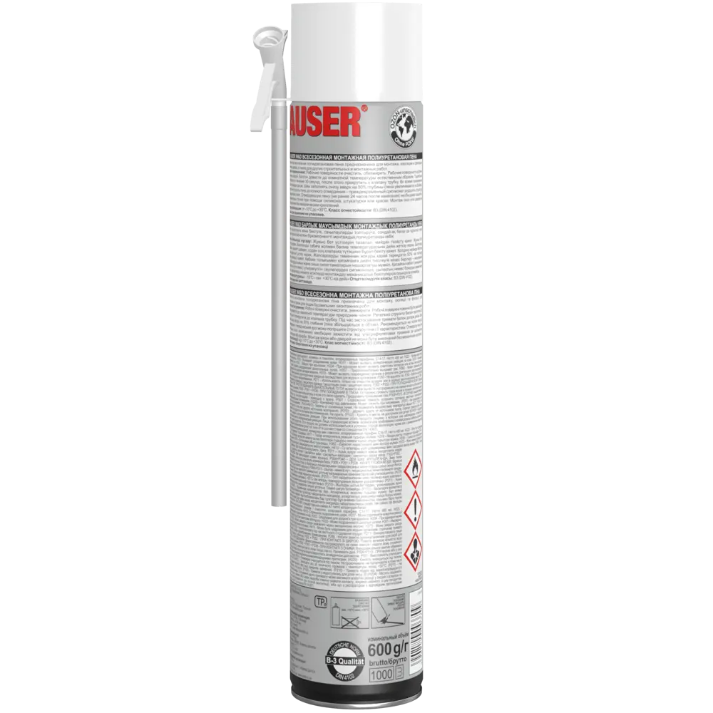 Пена монтажная пистолетная Hauser W&D всесезонная 600 г Santreyd STLM-2187922 - Вид №1