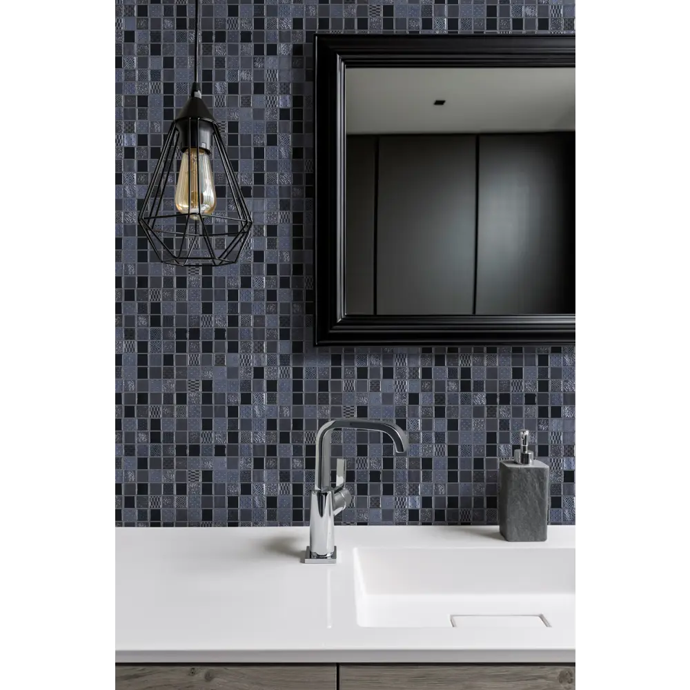 Мозаика Steel Black стекломасса 31.1x4.9 см цвет черный Santreyd Мозаика Onix STLM-2064841 - Вид №8