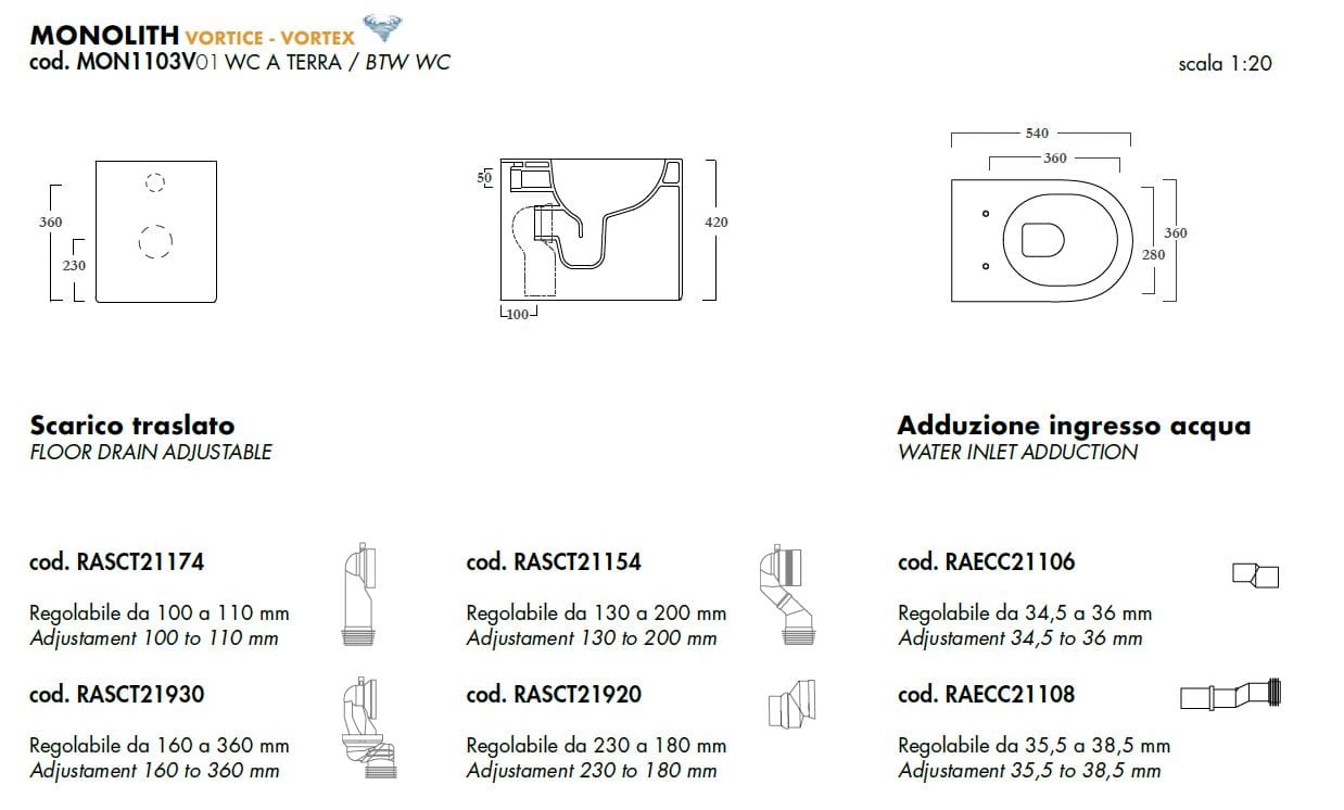 Туалет в оконном шкафу без бриды Olympia Ceramica Monolith ARCH-00118060 - Вид №5